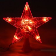 Фигура ''Звезда красная ёлочная'' 16Х16 см, пластик, 10 ламп, 240V Красный
