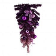 Ёлка подвесная настенная фиолетовая, 60 см